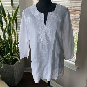 White Linen Top